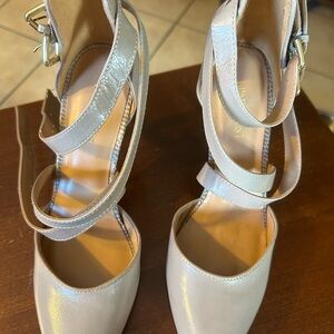 Nine West Strappy Cream Heels